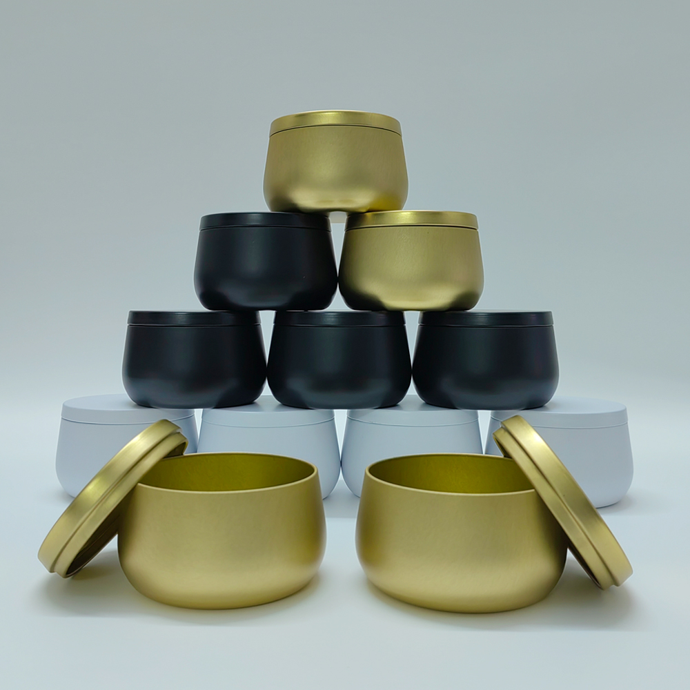 Black Tin Candle - 12 barattoli di candele in metallo