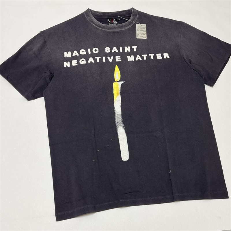 Black Tin Candle - T-shirt nera lavata SAINT MICHAEL CANDLE