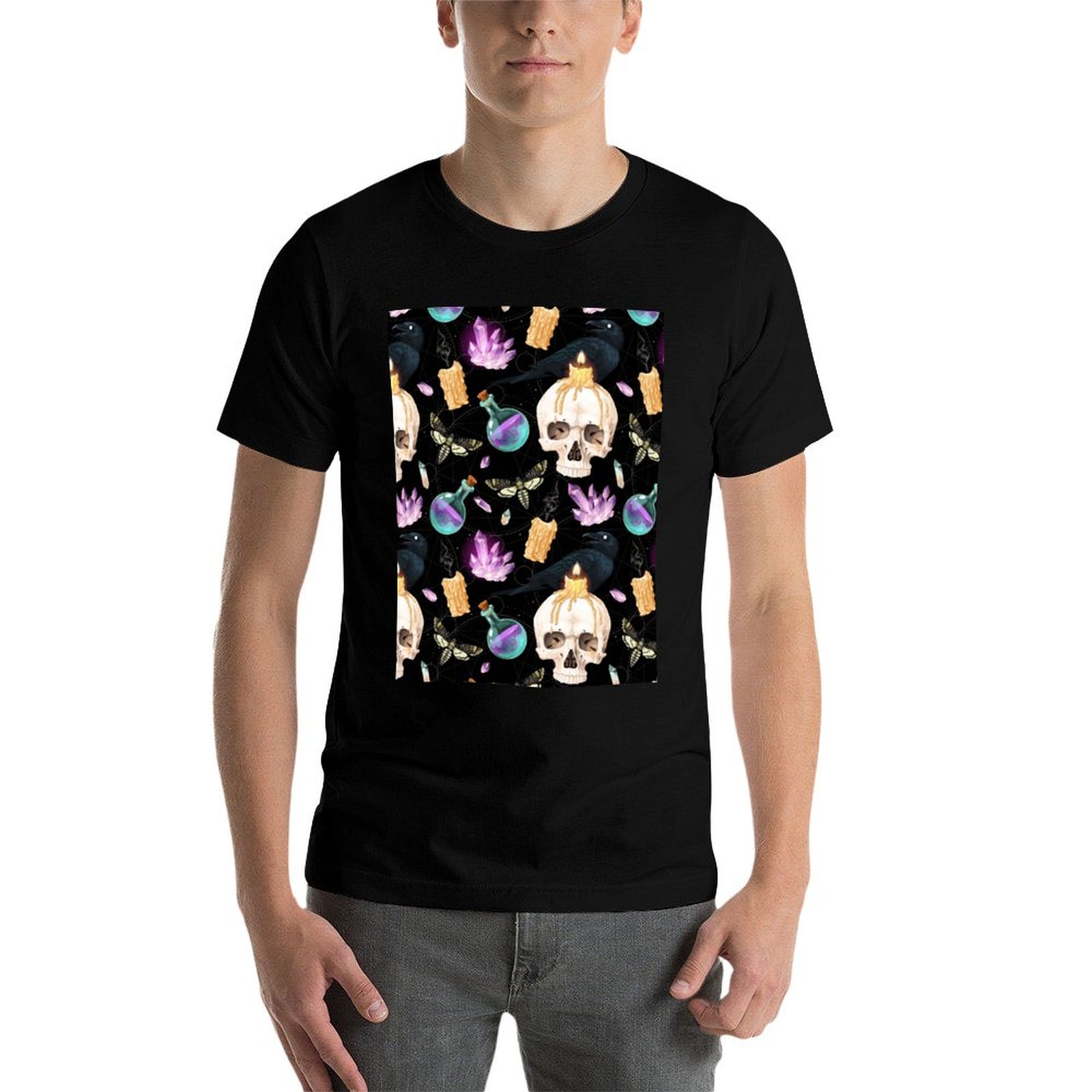 T-Shirt con Motivi Gotici di T - Black Tin Candle recensione e prezzo