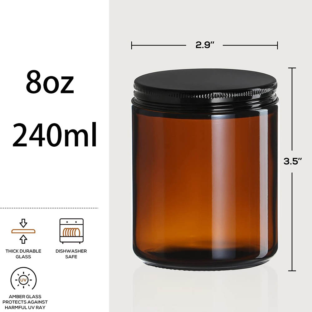 Barattoli in Vetro Ambrato da  - Black Tin Candle recensione e prezzo