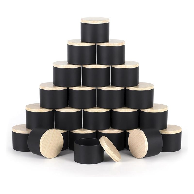 Confezione da 24 barattoli ner - Black Tin Candle recensione e prezzo